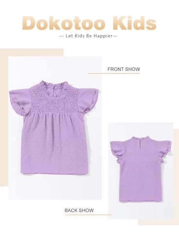 Image of DOKOTOO KIDS Girls Tops Short Sleeve Shirts Summer Blouse Size 6-15 Years