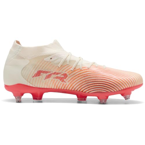 PUMA Unisex Future 9 Match Mixed Soft Ground Football Boots, Sugared Almond-PUMA White-Ultra Red-PUMA Black, 11 UK