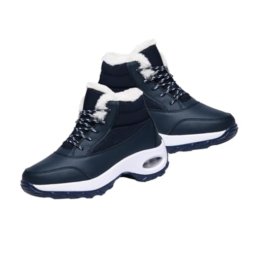 CALLARON Botas de Nieve para Mujer Invierno Talla 36 Cámara de Aire Forradas de Felpa Azul Antideslizantes y Cálidas para Frío y Nieve