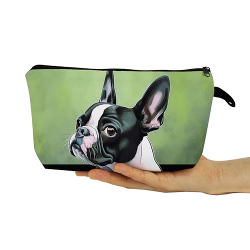Boston Terrier Gift Oil Painting Art Print Makeup Bag Cute Small Organizer Bag with Zipper Puppy Cosmetic Bag Birthday Gifts for Dog Lovers Women4