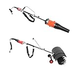 Spazzatrice manuale 2 in 1 con ruote, spazzatrice elettrica 1600 W con ventola per la pulizia del prato, spazzatrice e soffiatrice per pulire foglie, neve, polvere, sporco