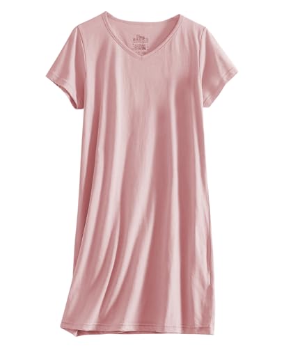 Image of Sexy Basics Women's Soft & Flowy V-Neck Long Shirt | 24 /7 Nightwear-Sleepwear T Shirt | Multi-Packs & Colors