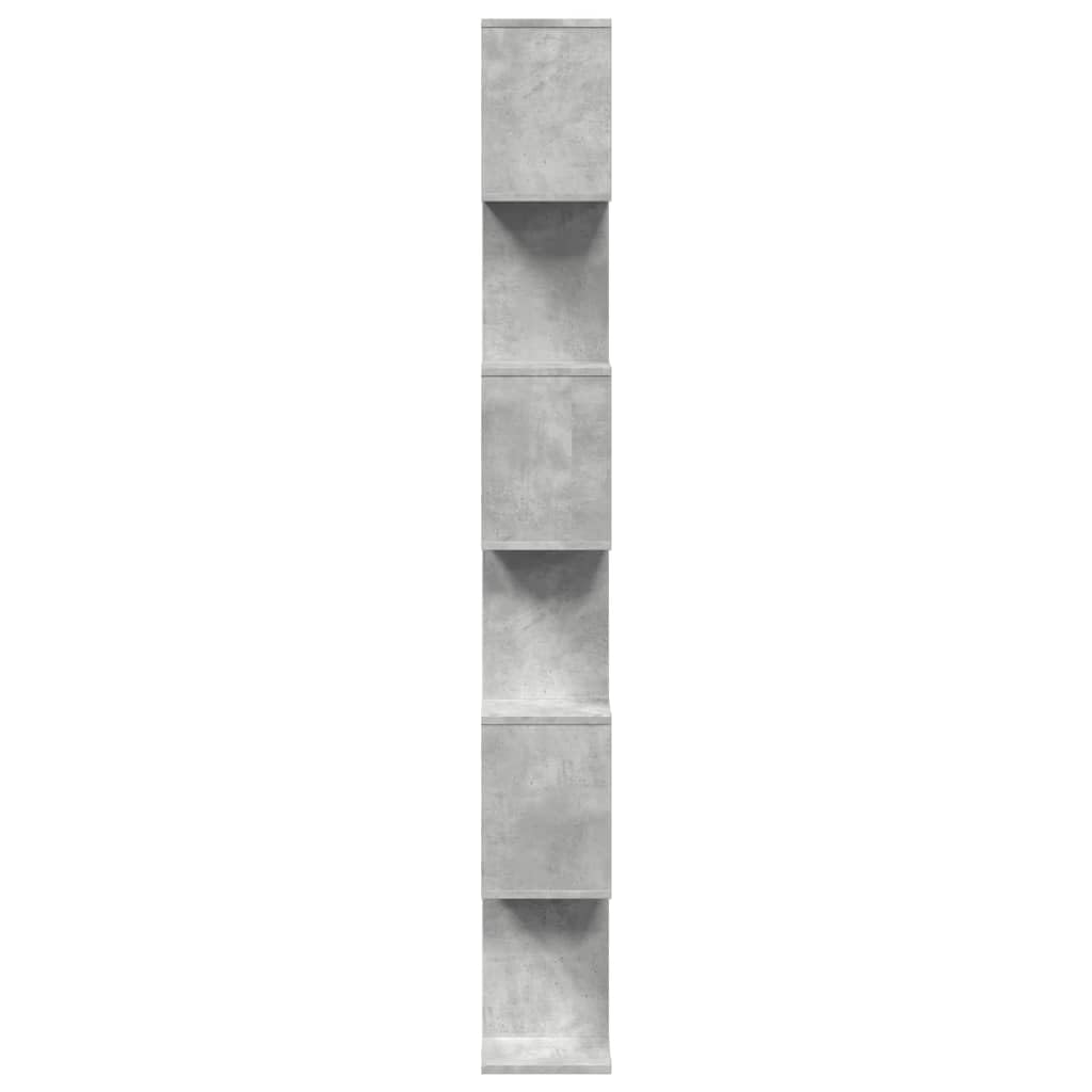 vidaXL Libreria Divisorio 6Piani Grigio Cemento 70x24x193cm Truciolato, libreria, Mobile Porta Libri, scaffale portaoggetti, Porta Libri