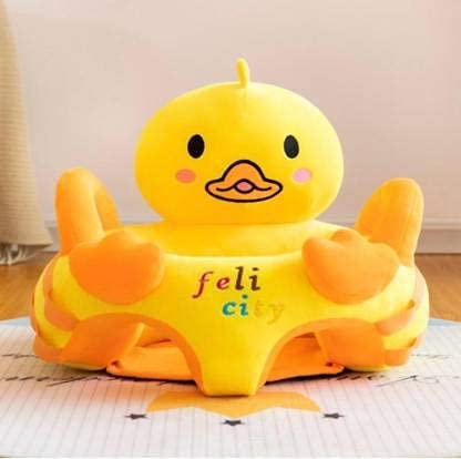 HELLO BABY Kids Support Sofa Animal Shape Soft Stuffed Material Plush Toy Rocking Chair/Sofa for Kids 6-18 Months Kids Toddlers Chair for - Yellow