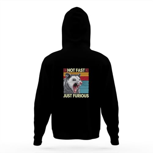 Not Fast Just Furious Funny Angry Opossum Hoodies for Teen Girls Boys Lightweight Kangaroo Pocket Sweatshirt4