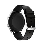 22mm Quick Release Watch Bands Pinhen Leather Replacement Strap for Samsung Gear S3,Pebble Time,MOTO 360 46mm,LG G Watch,ASUS Zenwatch,Ticwatch 1nd (Leather Black)