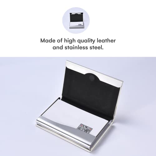 Donbolso Business Card Holder - Card Case Pocket Wallet - Credit Card Organizer For Men And Women - Stainless Steel And Leather Business Card Carrier - Ideal Gift For Young And Seasoned Professionals #TOP1