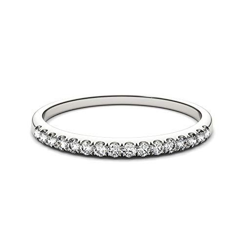 Charles & Colvard 14K White Gold Forever One 1.3Mm Round Moissanite Wedding Band - Size 7 #TOP3