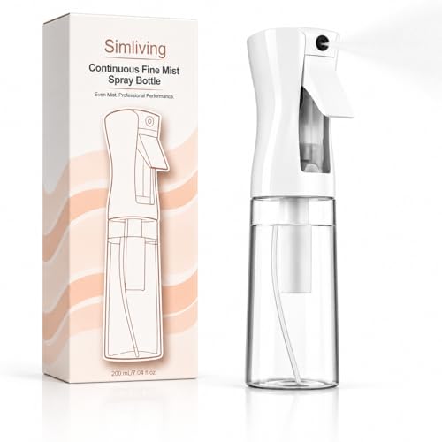 Sprühflasche 200 ml Ultrafeiner Kontinuierlicher Sprühnebel Nachfüllbar & Wiederverwendbar Spray Bottle mit 360 Sprühkopf Für Haare Hautpflege Pflanzen Haustiere Und Reinigung (Weiß Transparent)