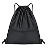 Drawstring Backpack Bag Gym Sport Bags Lightweight Gym Sack for Sports Gym Swimming Hiking Travel School And Outdoor Adventures (Black, Small)