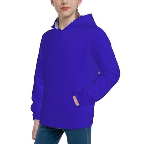 Darkblue Kid Hoodies Boys Sweatshirts Girls Pullover with Pocket2