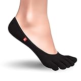 Knitido Zero Zehensocken Füßlinge, dünne Coolmax Socken für Aktive, Slipper Socken, Damen und Herren, Größe:43-46, Farbe:schwarz (101)