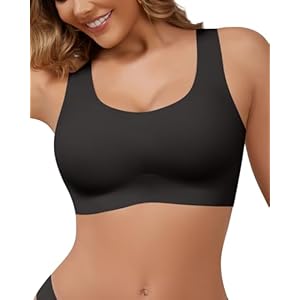 Wireless Bras for Women No Underwire Seamless Full Coverage T-Shirt Pullover Sleep Bra Comfort Lounge Bralette Black XX-Large