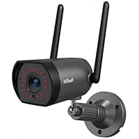 ieGeek Camara de Vigilancia Exterior con Doble Antena WiFi, Cámara de Seguridad 1080P, Camara IP WiFi Exterior 4DBi, Detección de Movimiento, Audio Bidireccional(Negro)