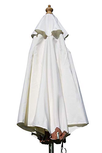 Hardwood Garden Parasol Umbrella - 2M Wide - (Cream)