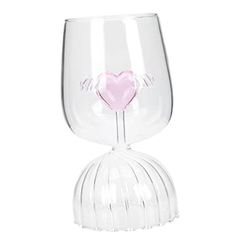 YARNOW Copa De Vino Forma De Corazón Rosa Vaso Para Cócteles Cáliz Para Fiestas Casa o Eventos Sociales