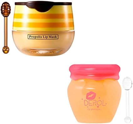 Lip Plumper Lip Mask Set, Natural Lip Enhancer Care Serum and Lip Sleeping Mask, Ginger and Beeswax Essence Scent Set for Day And Night