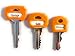 LLKC. Key Cover caps. Free Key Chain! Free Labels! Stretchy Material -One Size Fits Most Keys -Blank & Printed Labels - Great Key Identifier. (8 Orange)