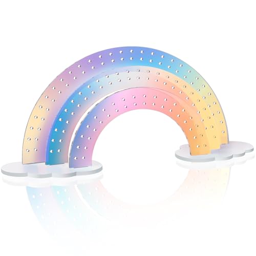 NiHome Ohrringhalter Regenbogen-Design, 3-stufiger Acryl-Ohrringständer mit 140 Löchern, Perfekte Aufbewahrung für Ohrringe, Leicht & Langlebig, 30...
