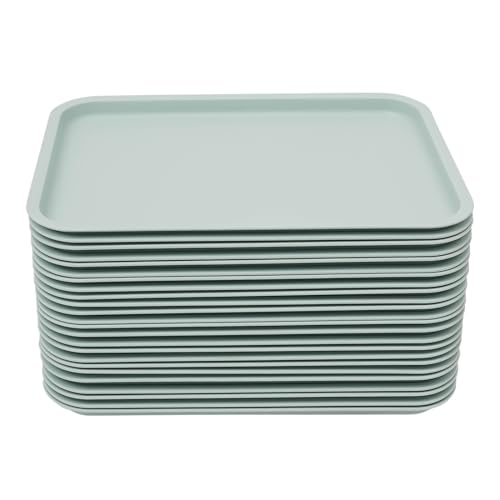 Fast Food - Lot de 24 plateaux de service rectangulaires - En plastique antidérapant - 36 x 27 x 2 cm - Pour restaurants rapides, cantines, cafétérias - Bleu