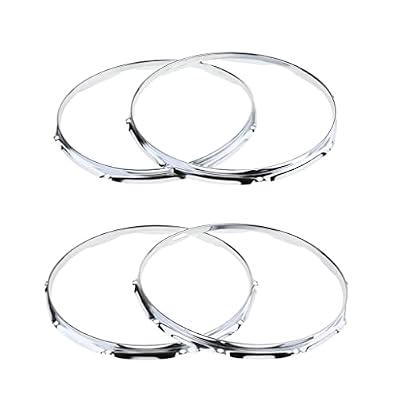 Enhanced 14 Snare Drum Hoop Set for Drummers, Silver, 8 Hole