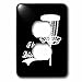 3dRose I love Disc Golf with disc golf basket. White on black... - Light Switch Covers (lsp-382305-6)