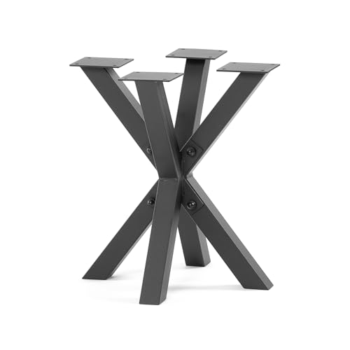 HOLZBRINK Pied de Table Spider (Mikado) | Pieds de Table massifs en métal Noir pour Table Basse, Table à Manger, Bureau, Table de conférence | 1 Pied 40x40...