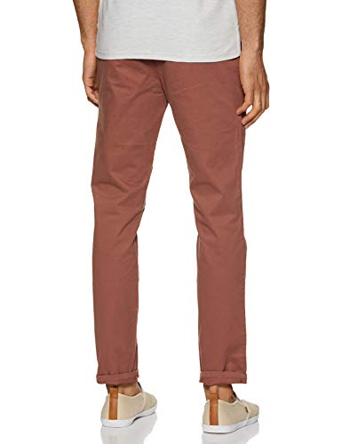 Image of Marks & Spencer Mens Solid Mid Rise Slim Fit Chinos