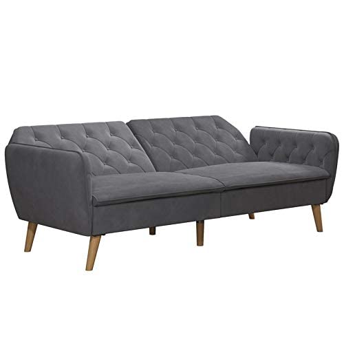 Novogratz Tallulah Memory Foam Futon, Gray Velvet #TOP4