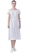 STRIPELAND Women's Casual Dropped Shoulder Sleeve Cinched Waist A-Line Knee-Length Dress with Pockets,White Large