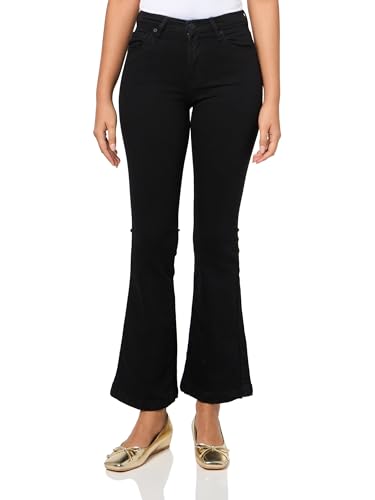 Jeans court droit slim DKNY pour femme en denim extensible confortable