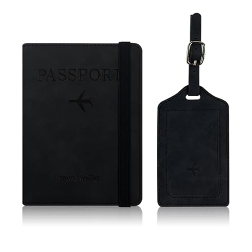 and Suitcase Set Holder Luggage PU Leather Protective for Women Man