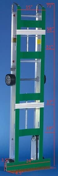 Miniatura 3 de Yeats Appliance Dolly M9 - Camión de mano de aluminio de 71 pulgadas, protección de fieltro, capacidad de 500 libras, fabricado en los Estados
