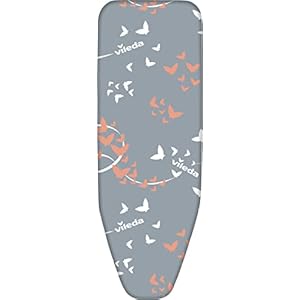 Vileda Premium 2in1 Bügelbrettbezug für Dampfbügelstation, Bügelbretter von 30–45 cm x 110–130 cm, Silber-Grau