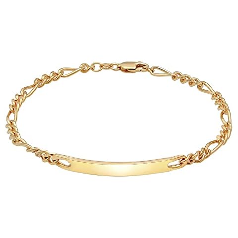Kuzzoi Silber ID-Armband für Herren, handgefertigtes Figaro Armband aus massiven 925 Sterling Silber vergoldet Cover