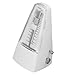 Mechanical Metronome, High Hardness Plastic and Metal, Professional Adjustable Beat Range, for Piano Guitar Violin, Operated by Spring without Battery (White)