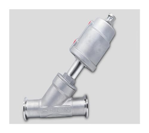 Vanne à siège angulaire pneumatique DN40 inox installation rapide pour réseau d'eau
