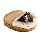 Snoozer Luxury Microsuede Cozy Cave Pet Bed, Large, Camel