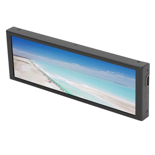 Image of Brrnoo Bar LCD Screen, Capacitive LCD Display, 60Hz 16.7M Display Color 5:16 900:1 Contrast Ratio DC 5V Stretched Bar LCD Screen (Capacitive Touchscreen)