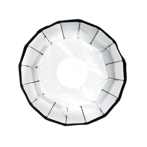 Image of Digitek DBDS-85W 85cm Beauty Dish Softbox (White), Collapsible, Transportable, Lightweight Bowen Mount for Photography & Studio Lighting with Removable Diffuser