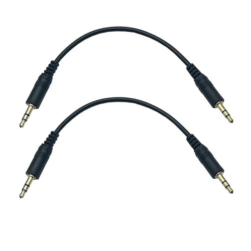 Cable de audio 3.5mm, pack de 2, 8 pulgadas miniatura 1