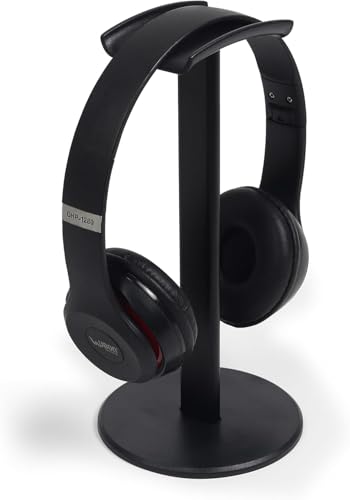 Image of GadgetBite Headphone Stand for Table Desk Aluminum Headphone Holder Gaming Headset Holder for Table Top ABS Solid Base Headphone Accessorie Organiser for PC Office Home Gaming Headsets - Black