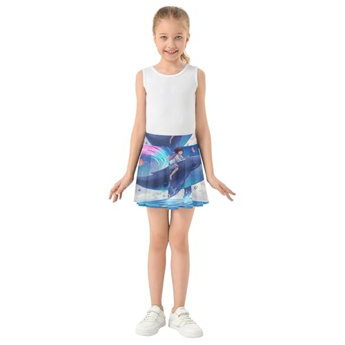 Joisal Girls' Shorts Athletic Skorts Kids Tennis Skirts Personalized School Skirt Magical Scene Blue Whale 3t3