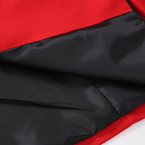 Costume décontracté à une rangée de boucles et veste à revers rouge premium - 6