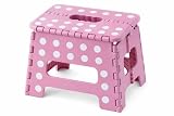 EVER PACIFIC Sgabello Pieghevole EP‑76888 – Portatile, Antiscivolo, Salvaspazio – Perfetto per Cucina, Bagno, Cameretta – Portata 80 kg. (Rosa)