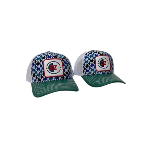 Casquette Design, Casual et Sport, Unisex, Algérie, DZ, avec Motifs Géométriques Vert, Bleu et Blanc, Visière Verte et Mesh, Supporter, Coupe d'Afrique des Nations,Can, Coupe du Monde