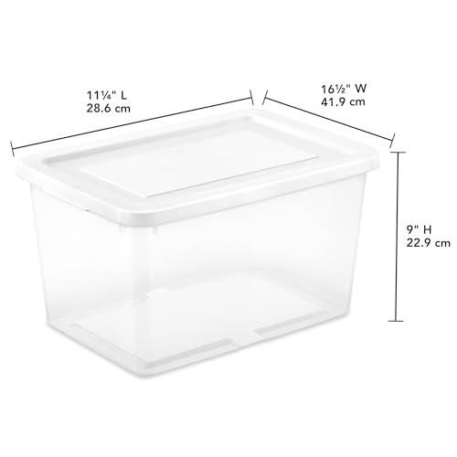 image for Sterilite 8-Pack Storage Box, Clear Plastic Storage Container Bins wit