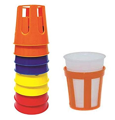 Generico Confezione 12 Portabicchieri, Plastica, Multicolore Casuali, 12.5x6.5x6.5 cm