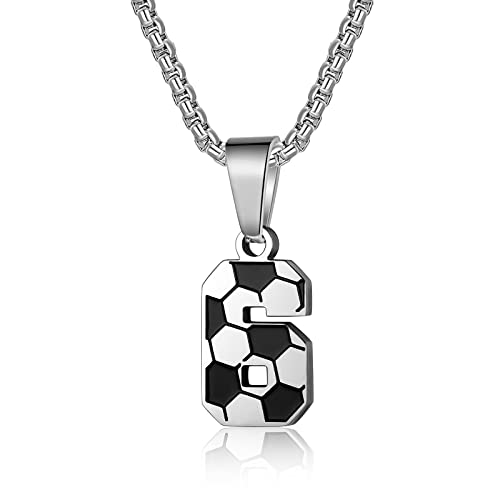 Pendentif numéro de football ZRAY, le cadeau personnalisé idéal en acier argenté