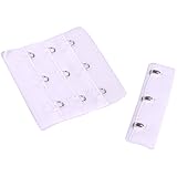 Porcelynne White Bra Hook and Eye Replacement Closure with Silver Hardware - 3 Rows - 2 1/4' Wide -...
